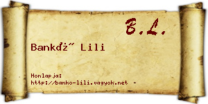 Bankó Lili névjegykártya