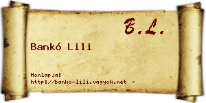 Bankó Lili névjegykártya
