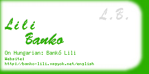 lili banko business card